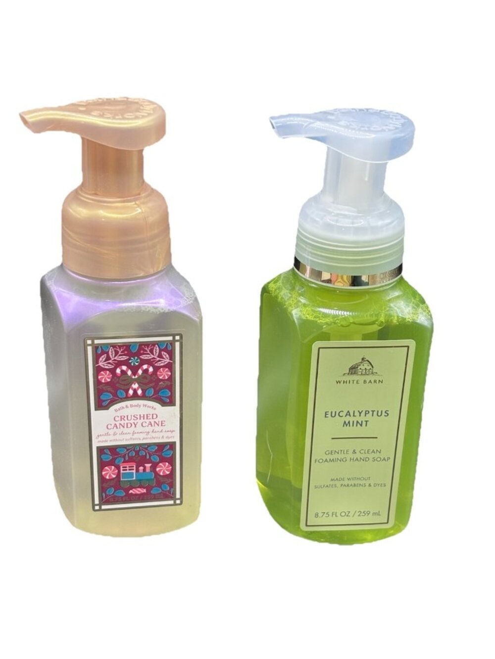 Bath & Body Works Gentle Foaming Hand Soaps 8.75 oz Candy Cane & Eucalyptus Mint